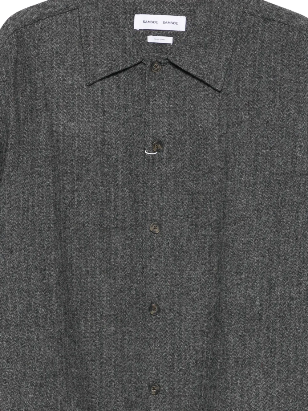 Samsoe & Samsoe Button-down Long-sleeved Shirt In Gray