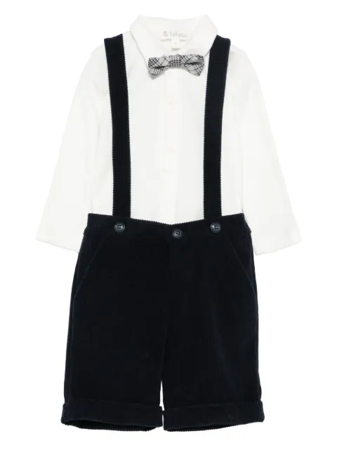 LALALU bow-embellished short set