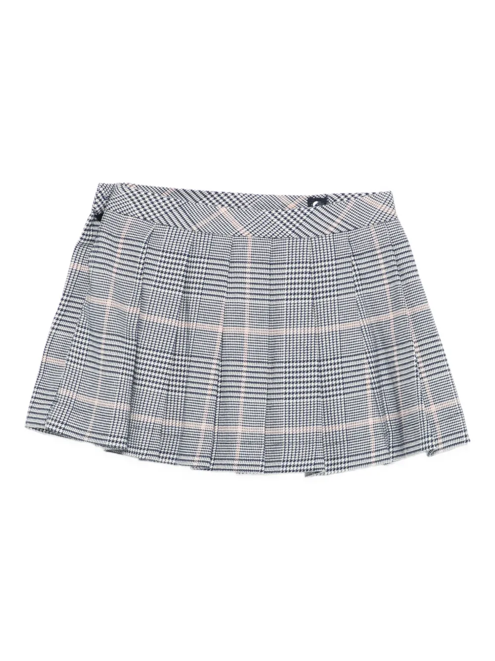Lalalù Pleated Check Skirt In Gray