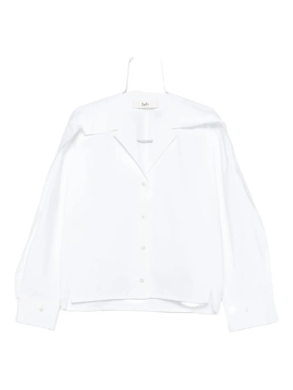 Séfr Arc-collar Shirt In White