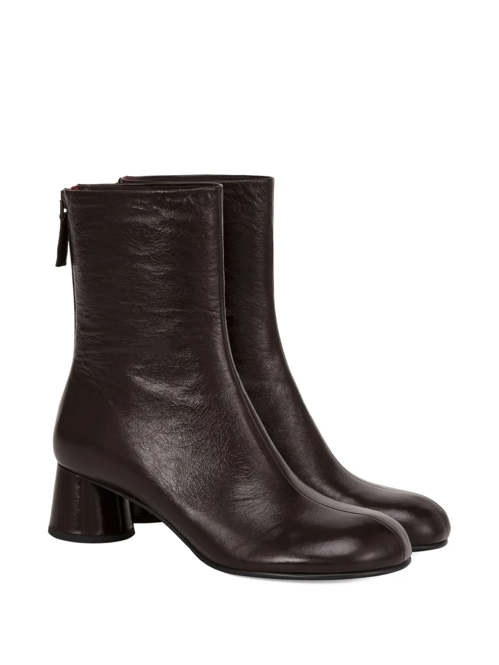 Potamy 65mm Leather Ankle Boots In Brown