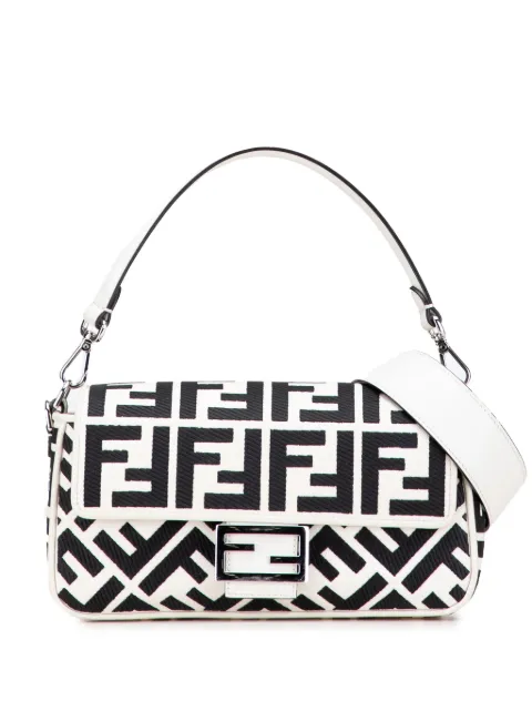 Fendi Pre-Owned 2010-2025 Zucca Embroidered Canvas Baguette satchel