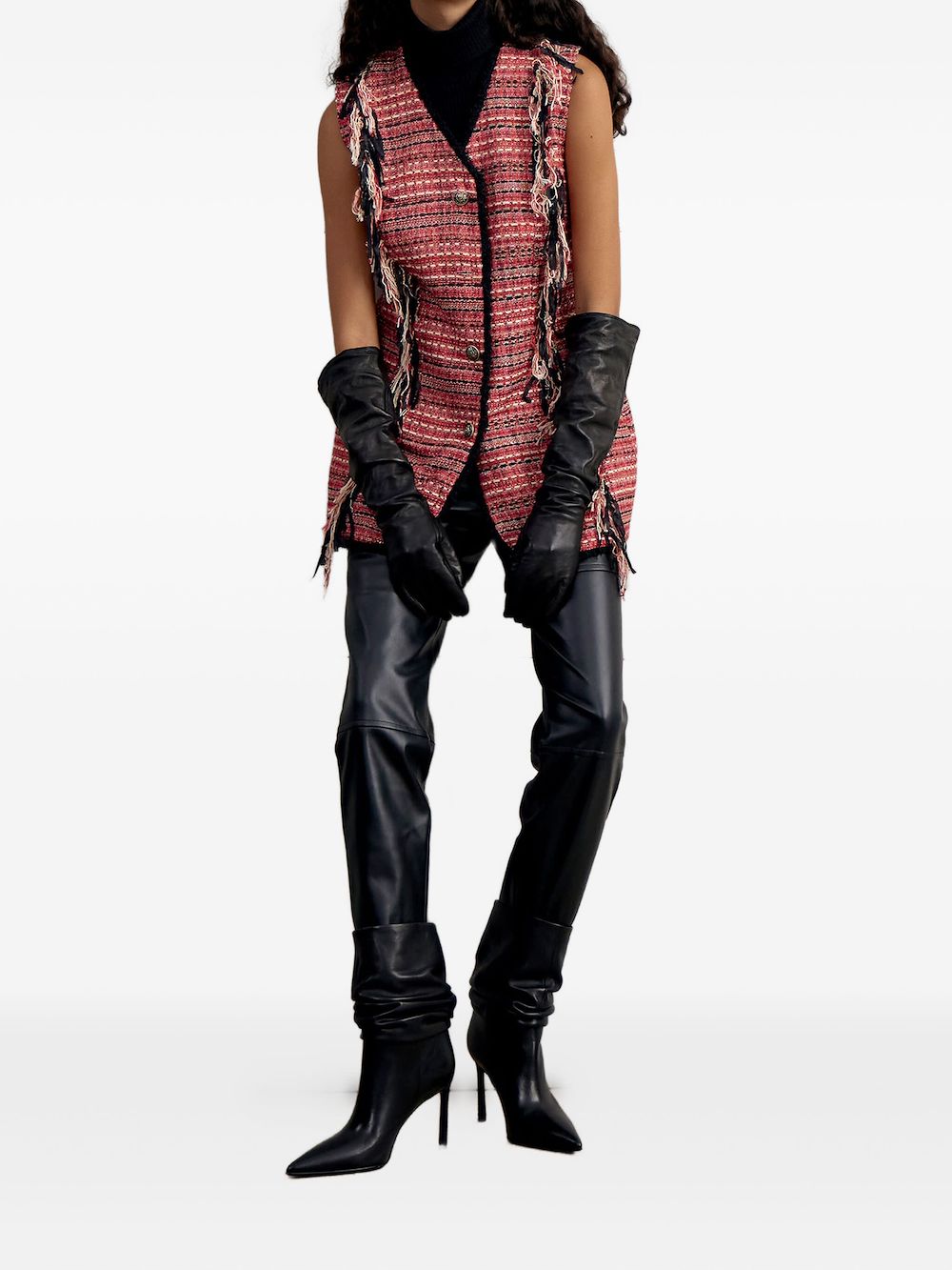 Potamy 70mm Ruched Leather Ankle Boots In Black
