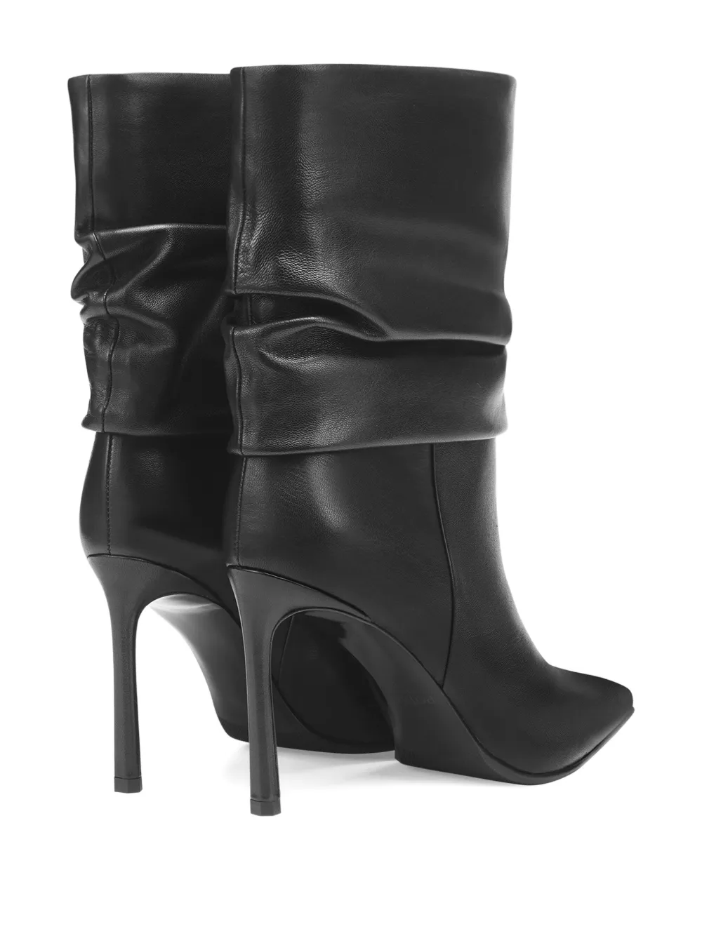 Potamy 70mm Ruched Leather Ankle Boots In Black