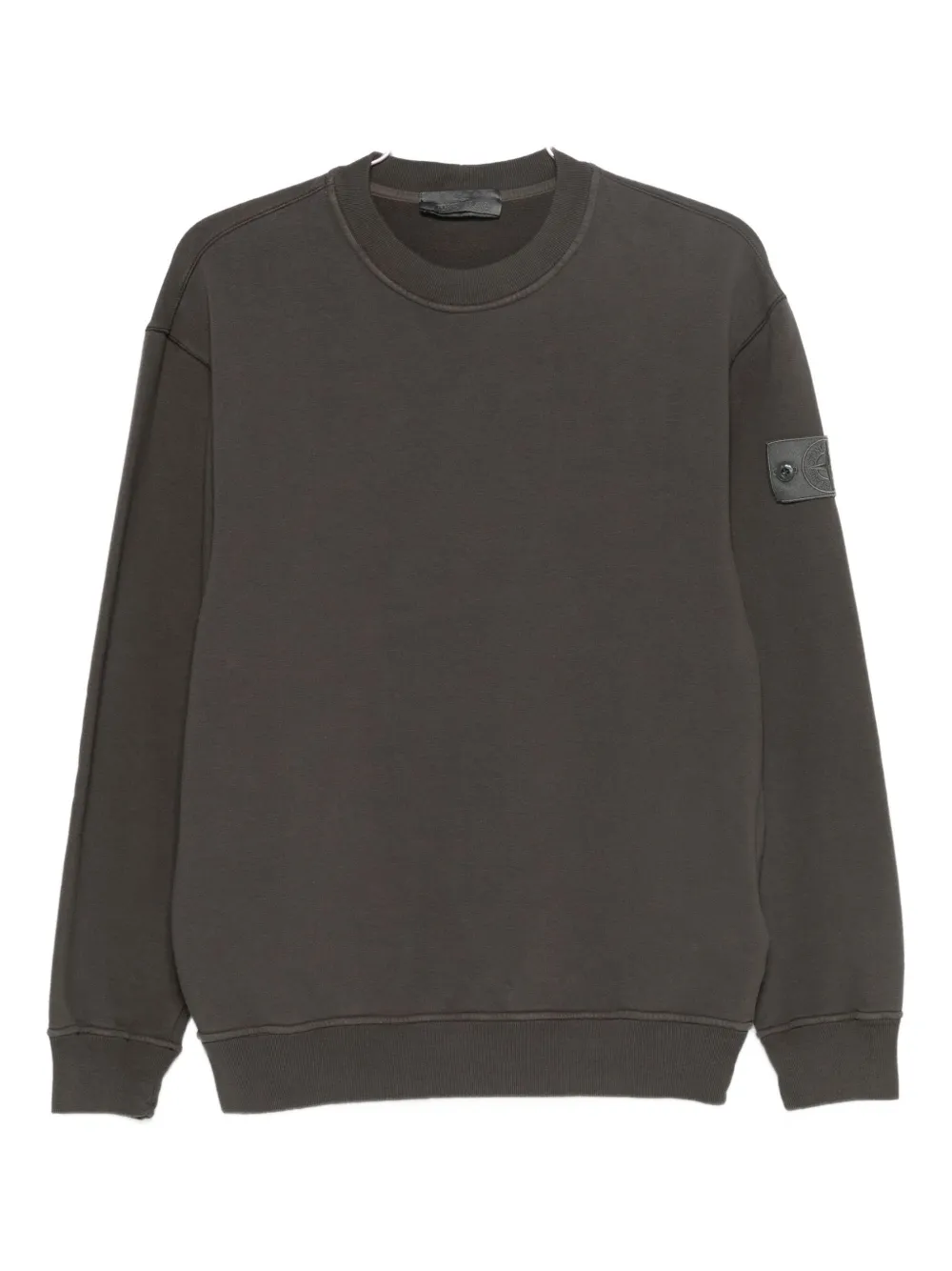 Stone Island Comfort-fit Crewneck Sweatshirt With Ribbed Trims In Gray