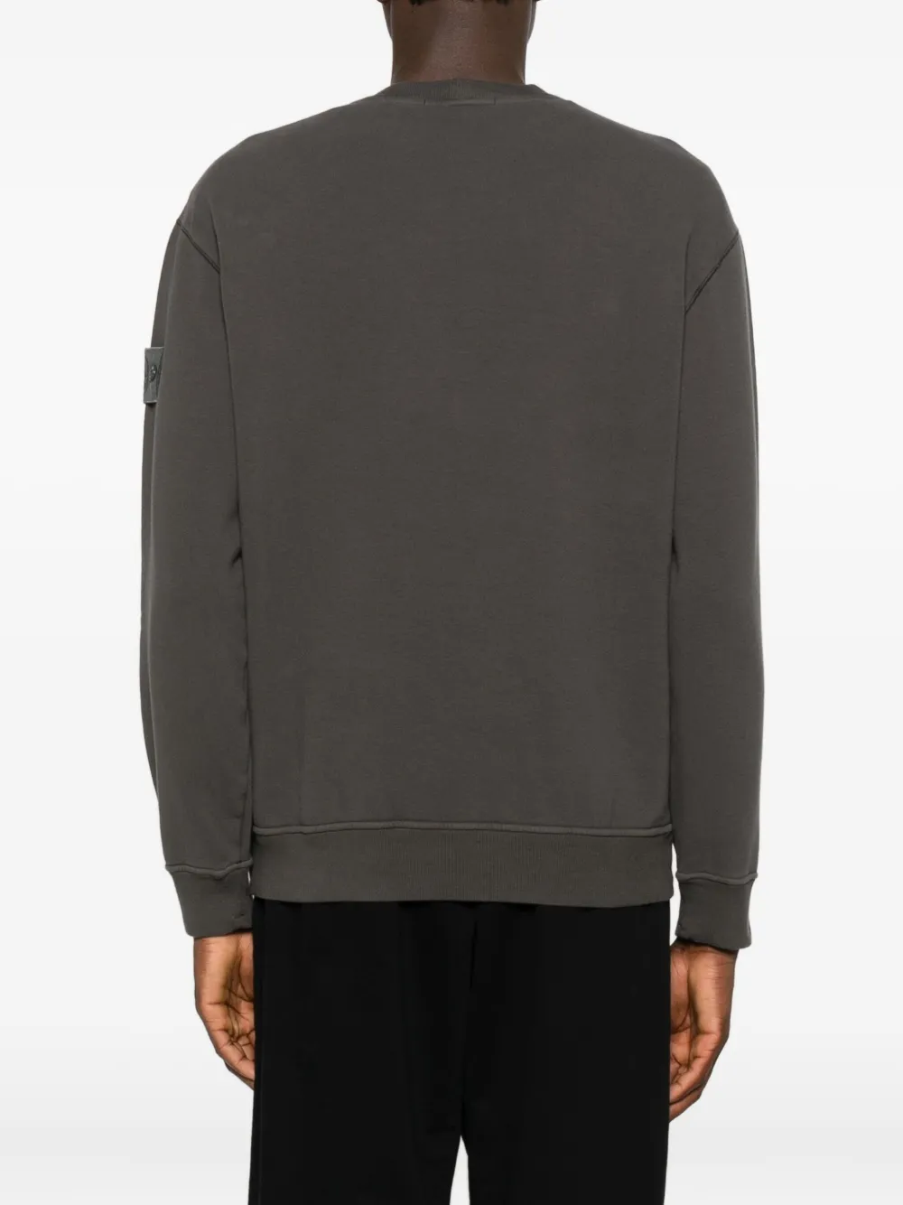 Stone Island Comfort-fit Crewneck Sweatshirt With Ribbed Trims In Gray