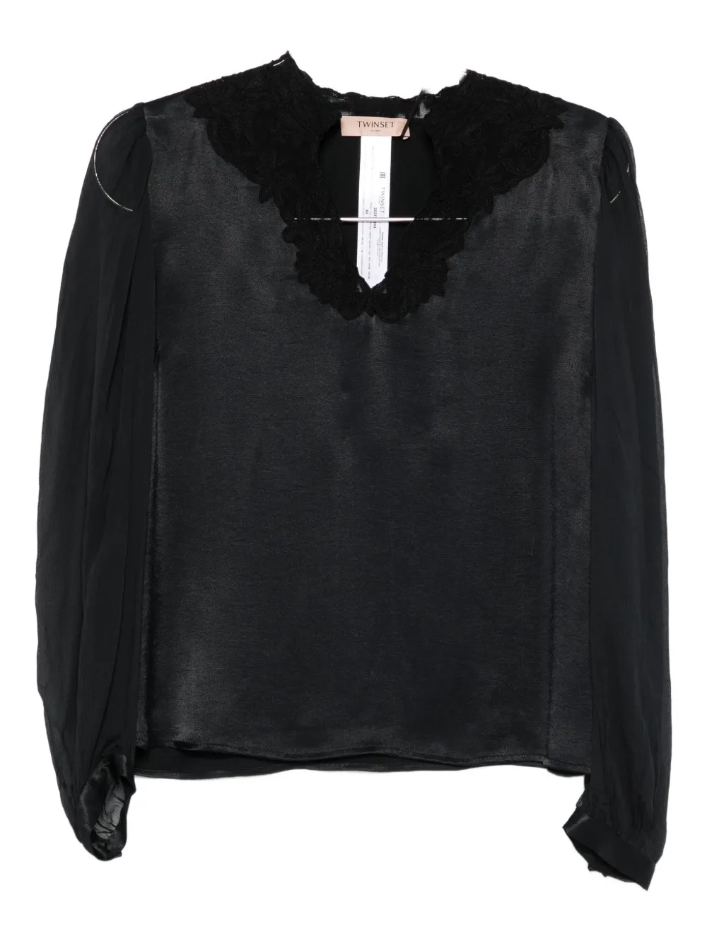 Twinset Lace-detail Blouse In Black