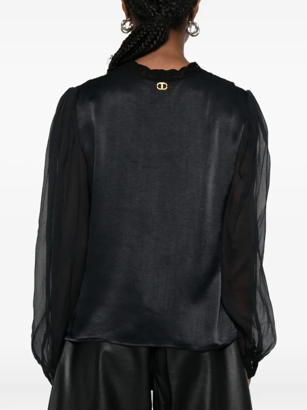 Twinset Lace-detail Blouse In Black