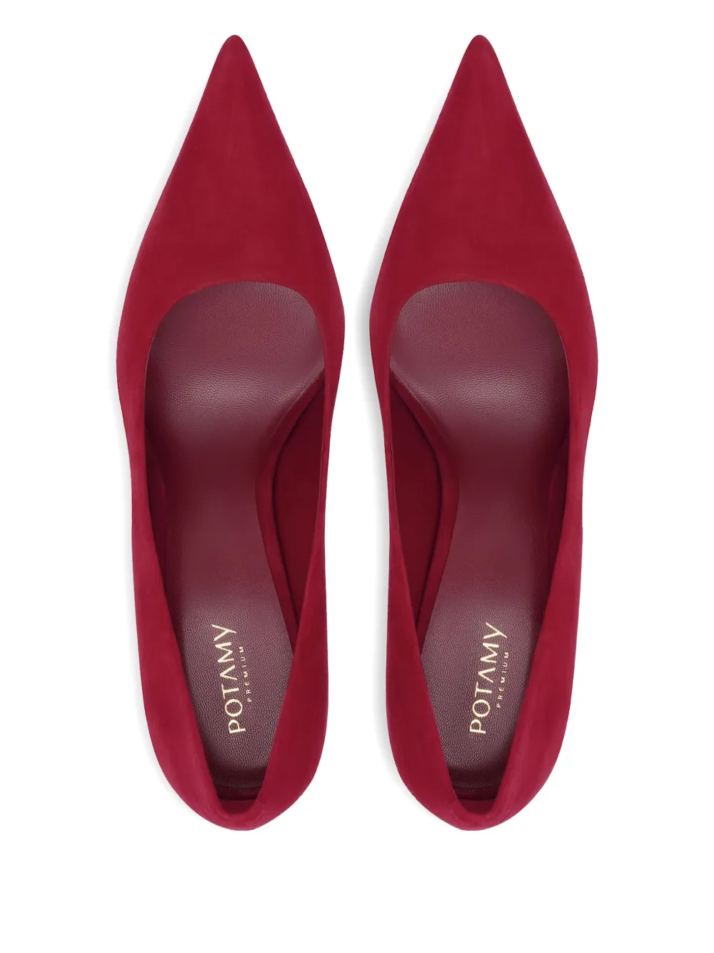 Potamy 100mm Suede Heeled Pumps In Red