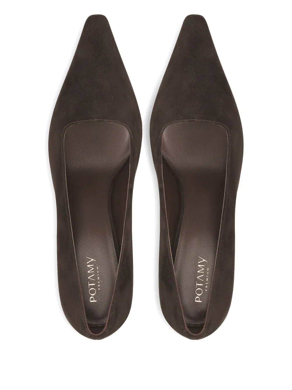 Potamy 100mm Suede Heeled Pumps In Brown