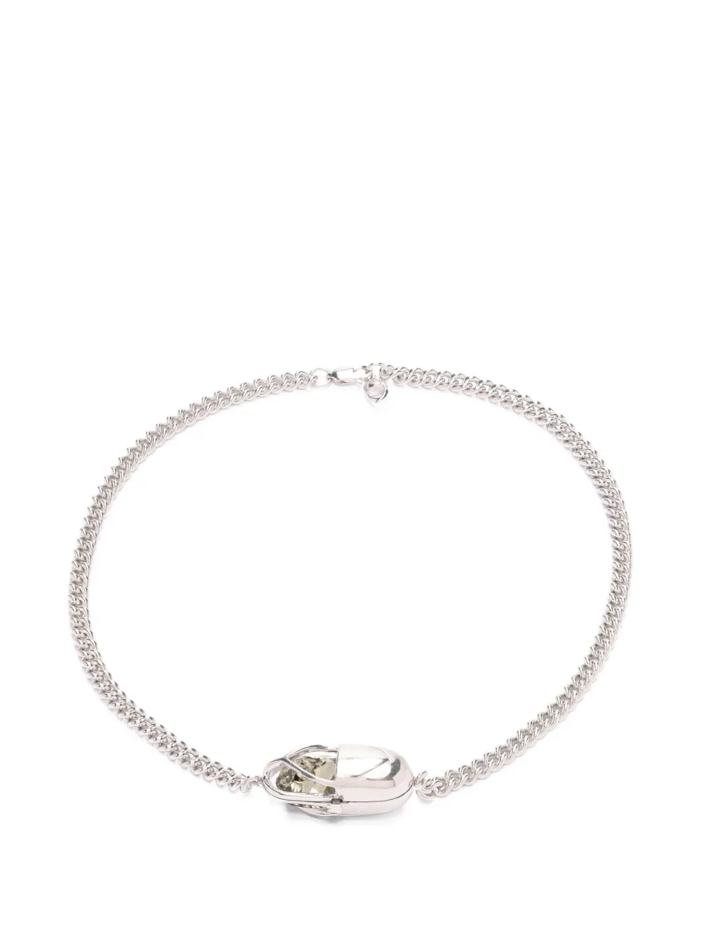 Capsule Eleven Capsule Crystal pyrite necklace - Argento