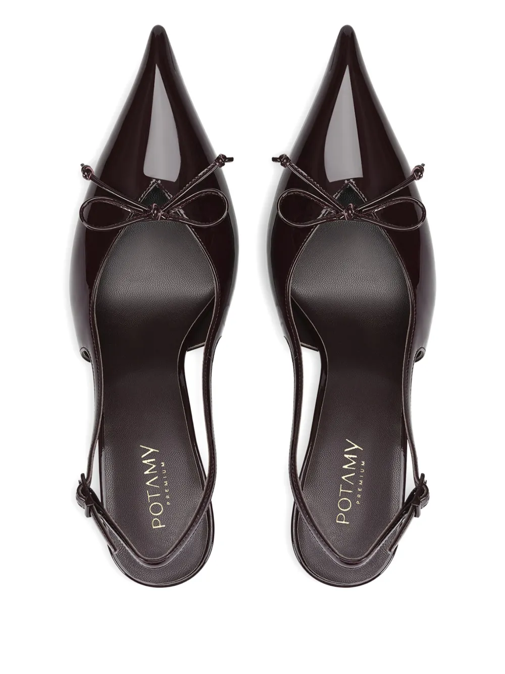 Potamy 75mm Leather Heeled Pumps In Black