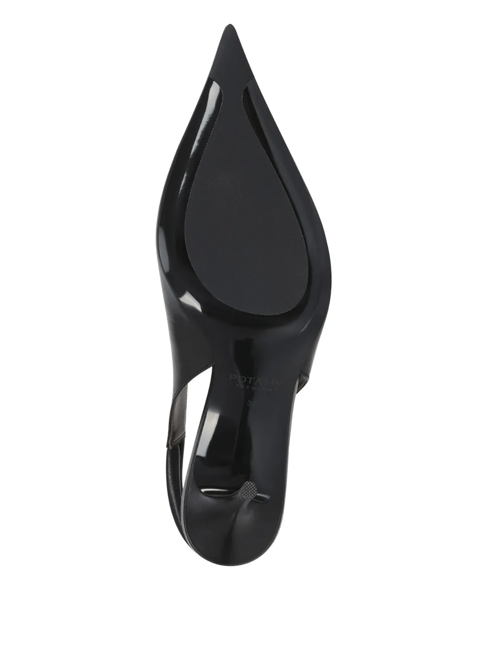 Potamy 100mm Leather Heeled Pumps In Black