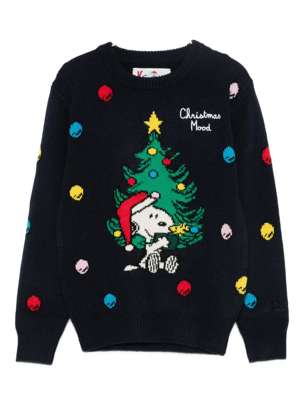 Mc2 Saint Barth Intarsia-knit Sweater In Black