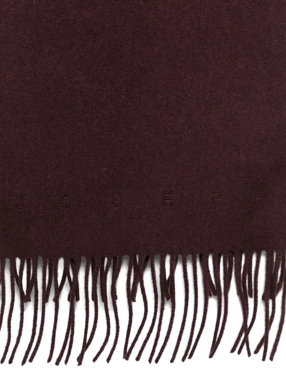 Joseph Logo-embroidered Fringed Scarf In Burgundy
