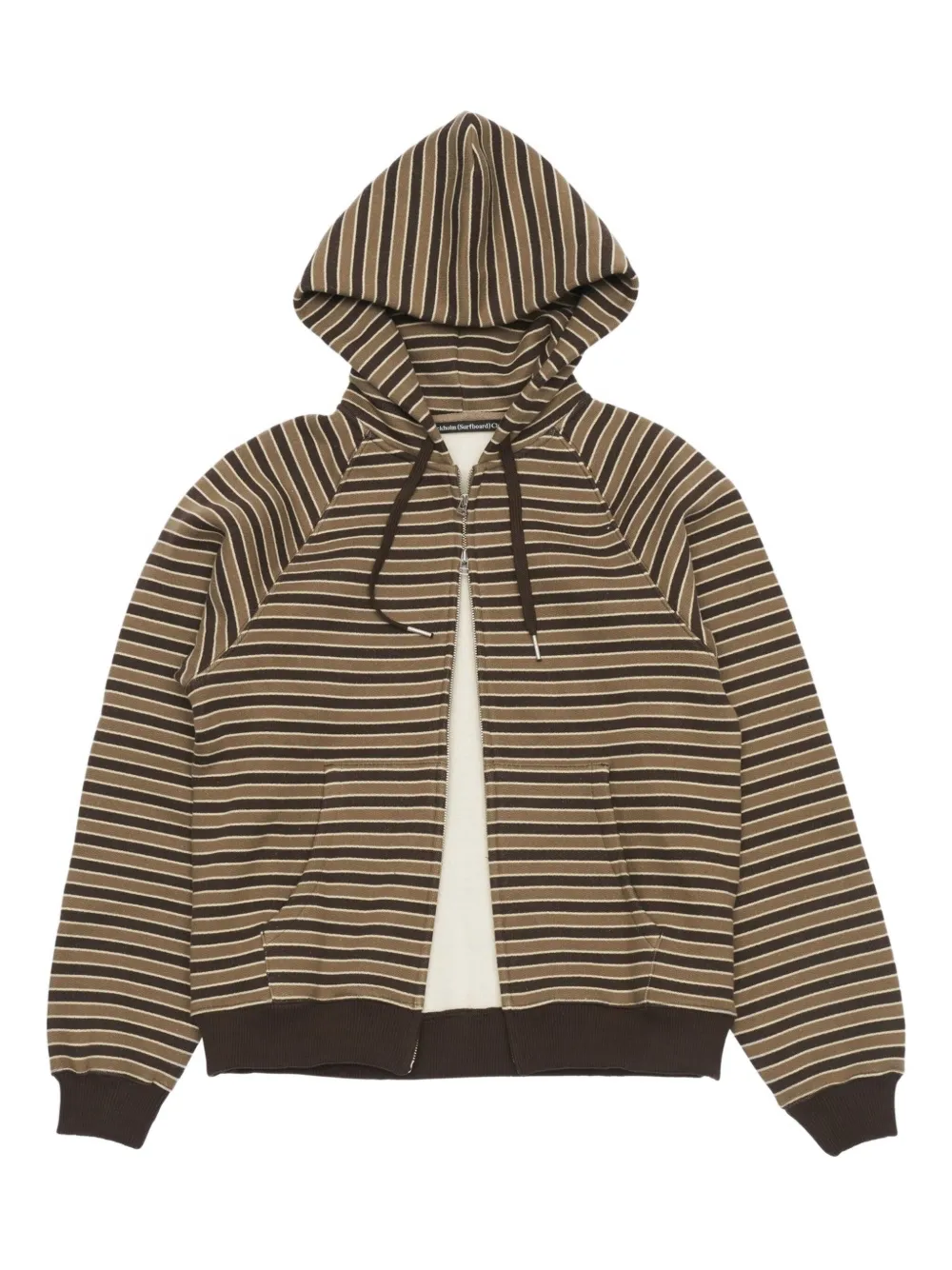 Stockholm Surfboard Club Gestreepte hoodie Bruin