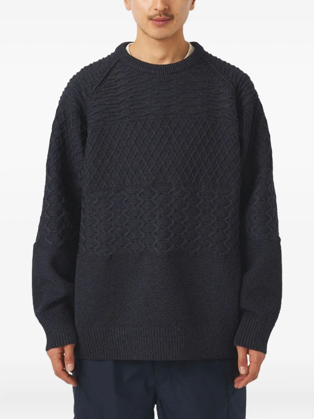 Nanamica Textured Crew-neck Sweater In Black