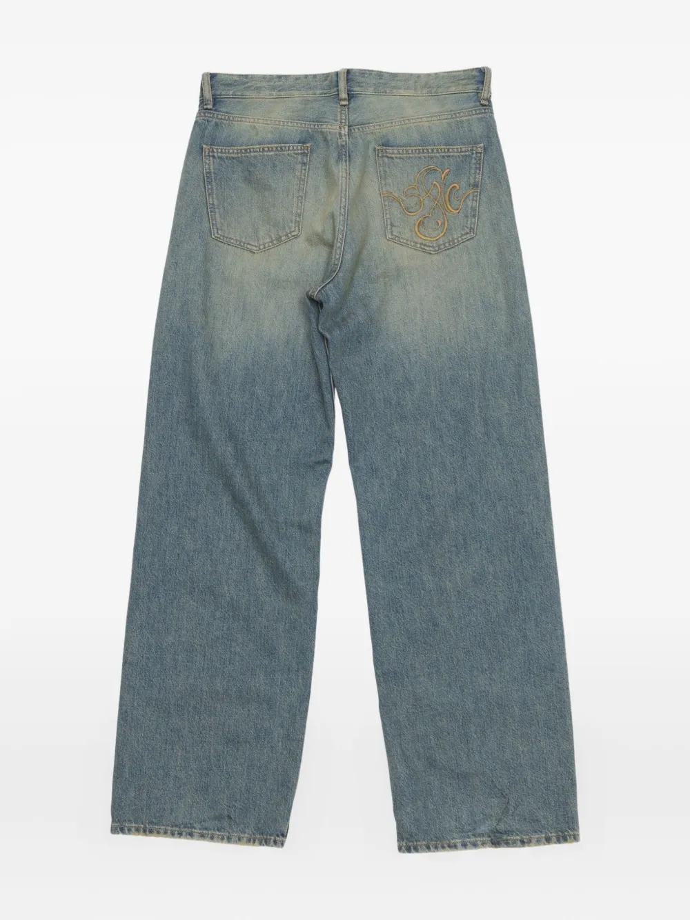 Stockholm Surfboard Club embroidered jeans - Blauw