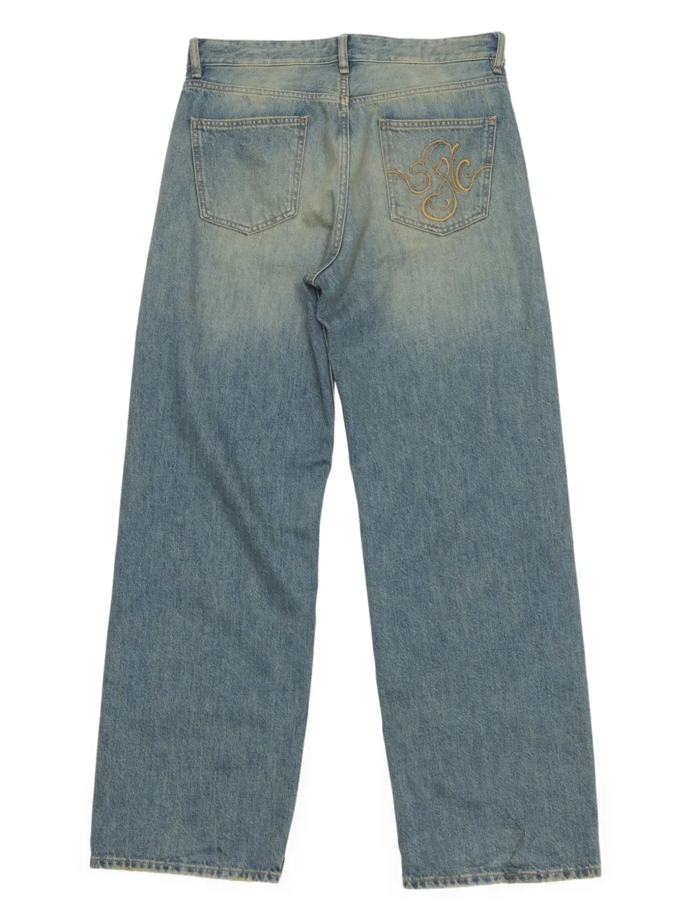 Stockholm Surfboard Club embroidered jeans | Wide-Leg Jeans | Image 2