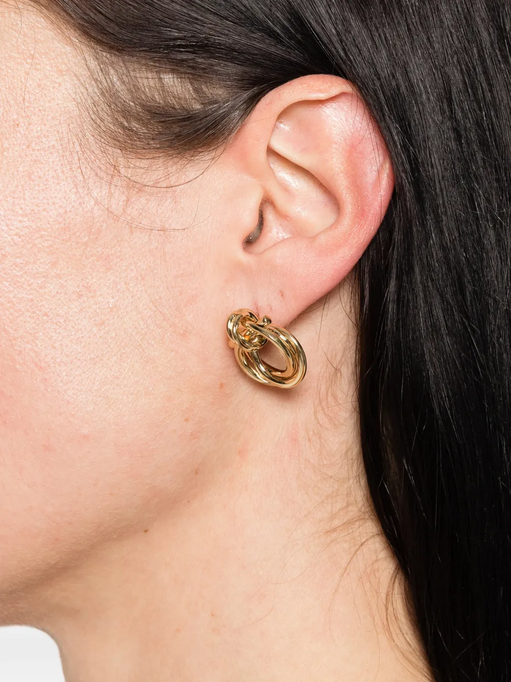  Ferragamo Interlock Circle Earrings - Gold 