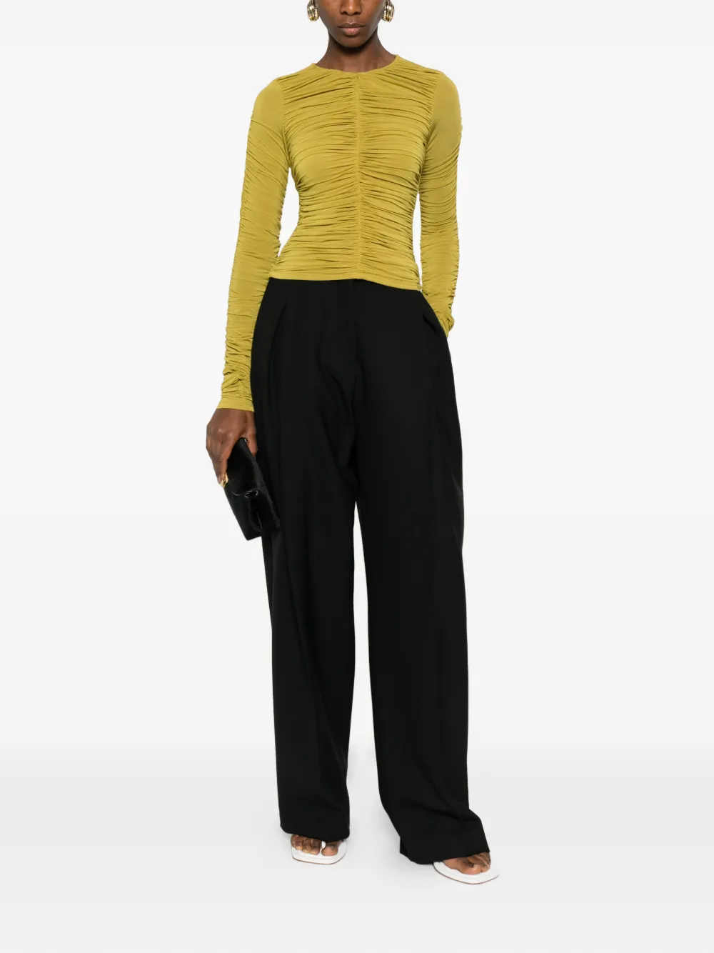 TOVE Nevin gathered blouse - Groen