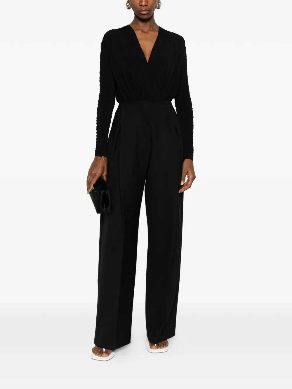 TOVE V-neck bodysuit - Zwart