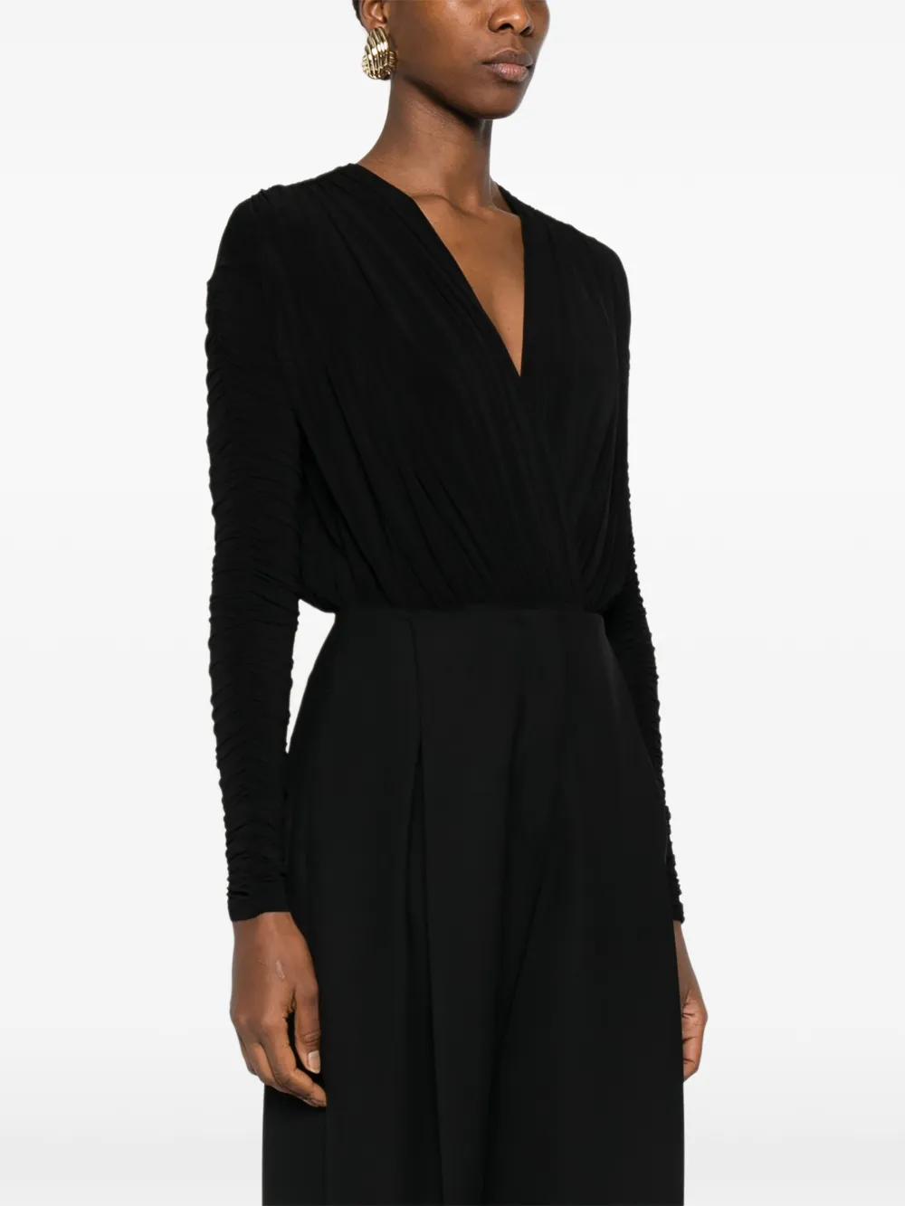 Tove V-neck Bodysuit in Black, view 3