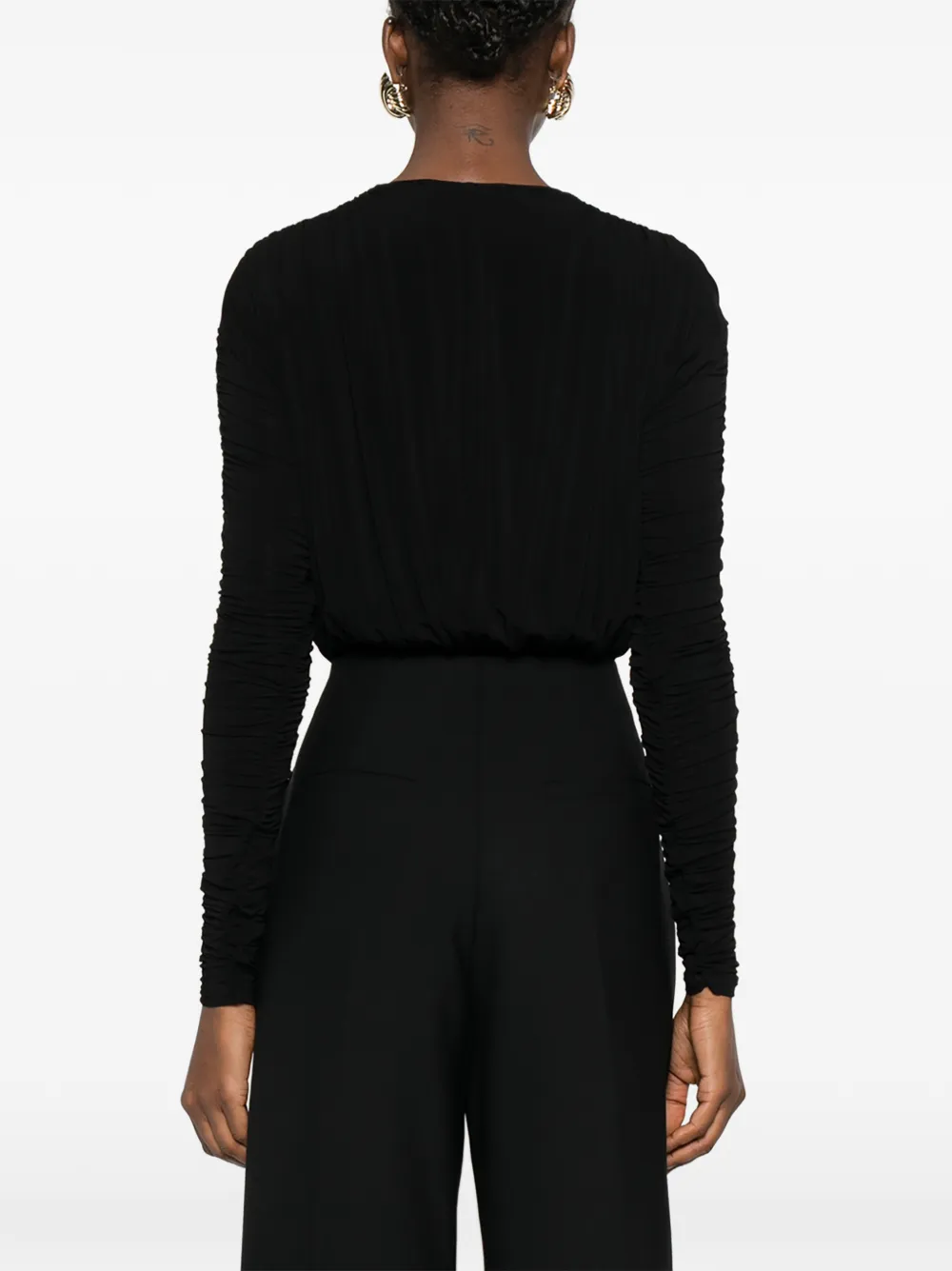 Tove V-neck Bodysuit in Black, view 4