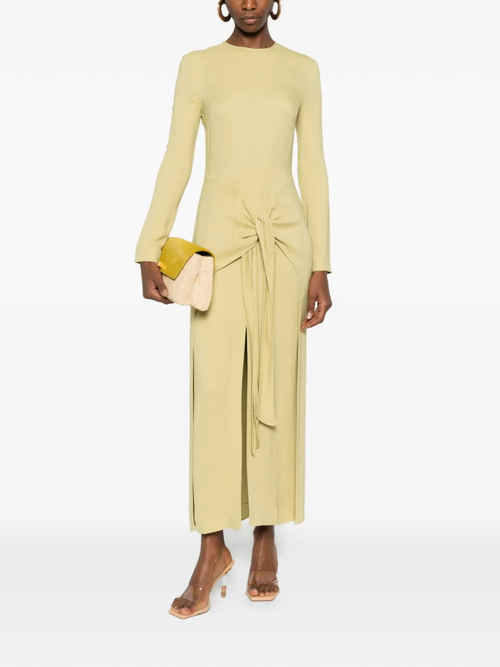 TOVE Maxi-jurk met lange mouwen - Beige