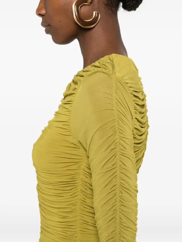 TOVE Gathered Detail Dress | Green | FARFETCH ID