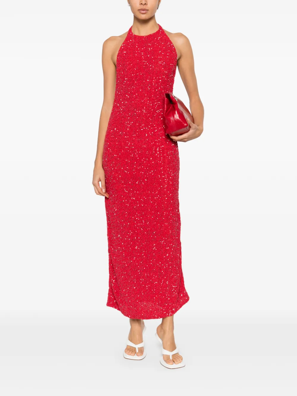 TOVE Colette maxi-jurk met pailletten - Rood