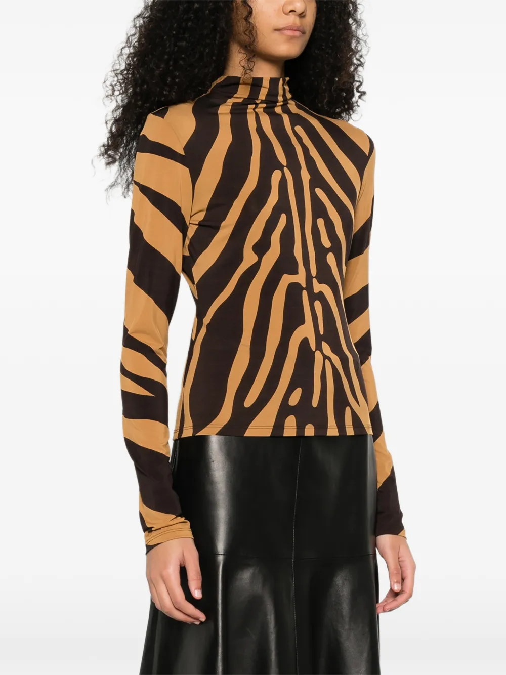  Ferragamo Zebra Print Top - Brown 