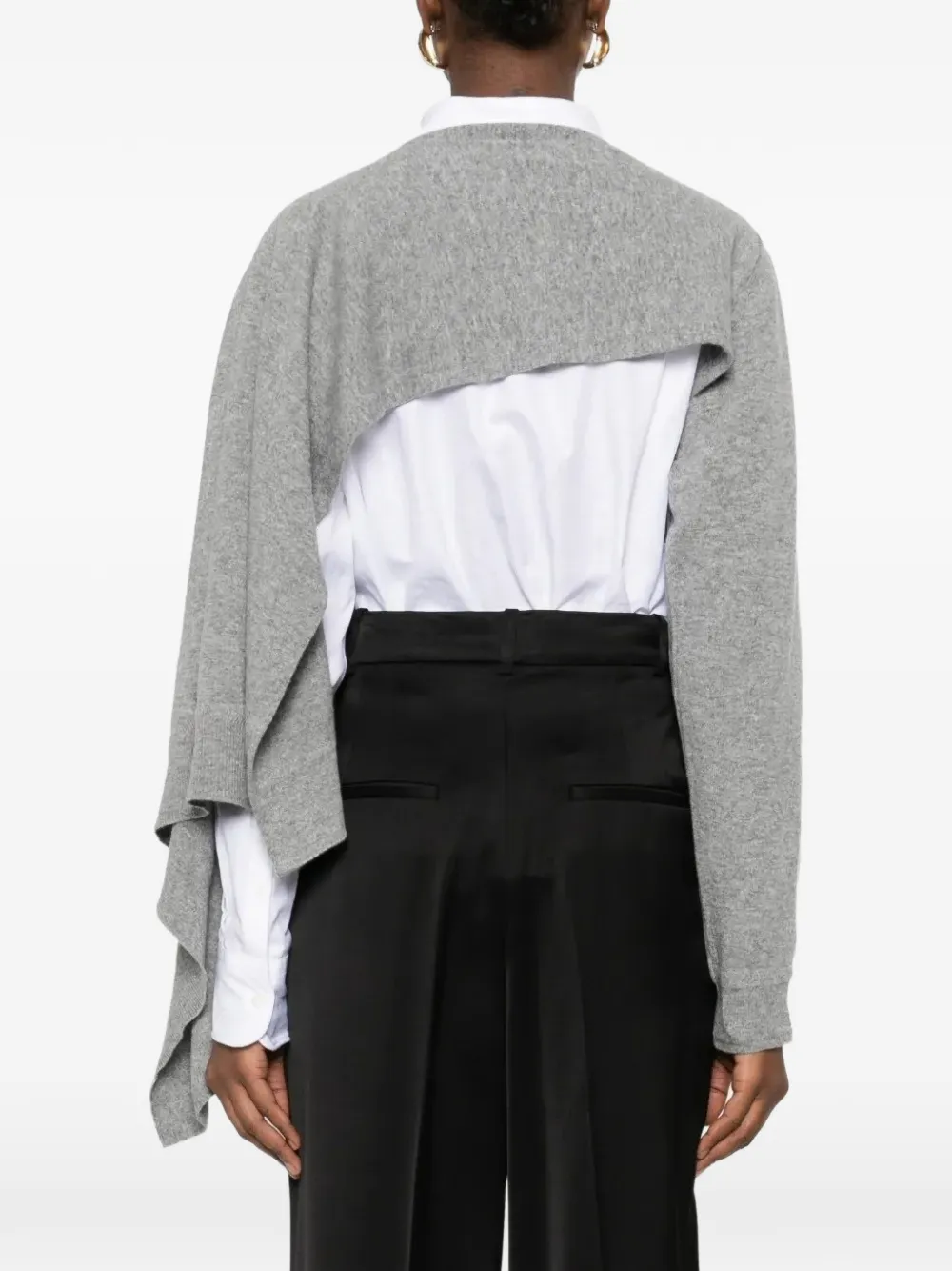 Jil Sander Gedrapeerde asymmetrische cape Grijs