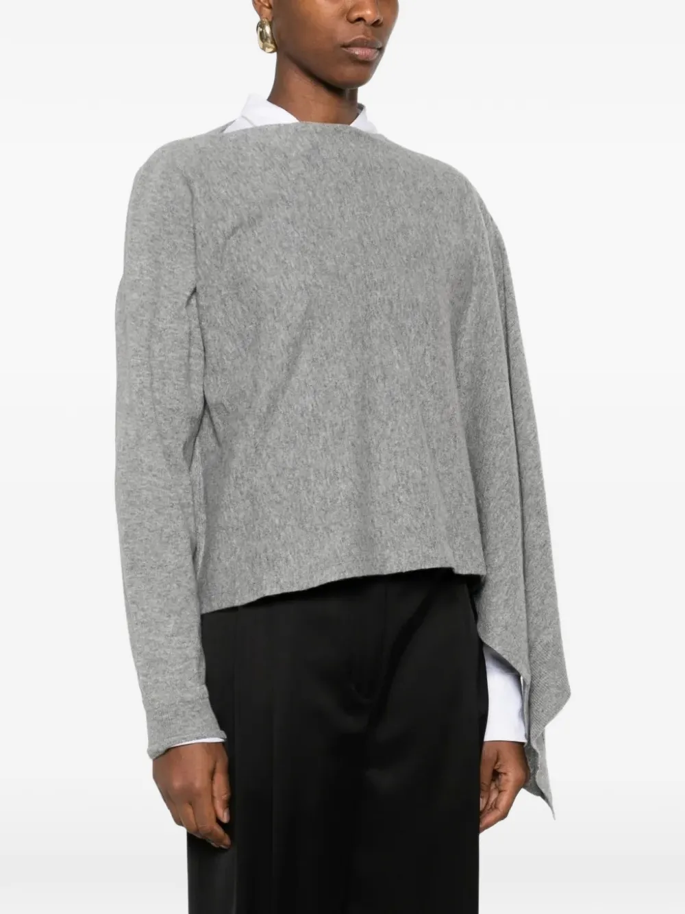 Jil Sander Gedrapeerde asymmetrische cape Grijs