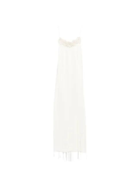 Jil Sander Slip dress midi de crochê floral