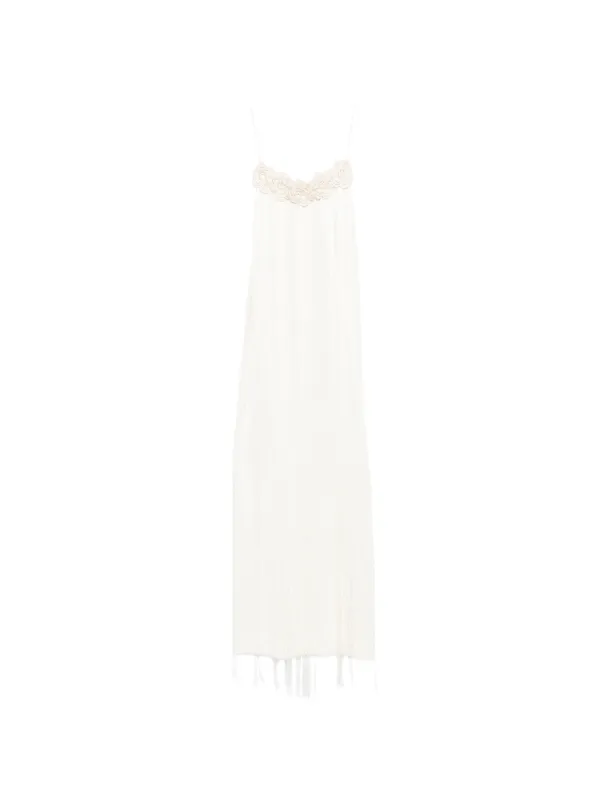 jil sander crochet dress Jil Sander Crochet-Knit Sleeveless Maxi Dress