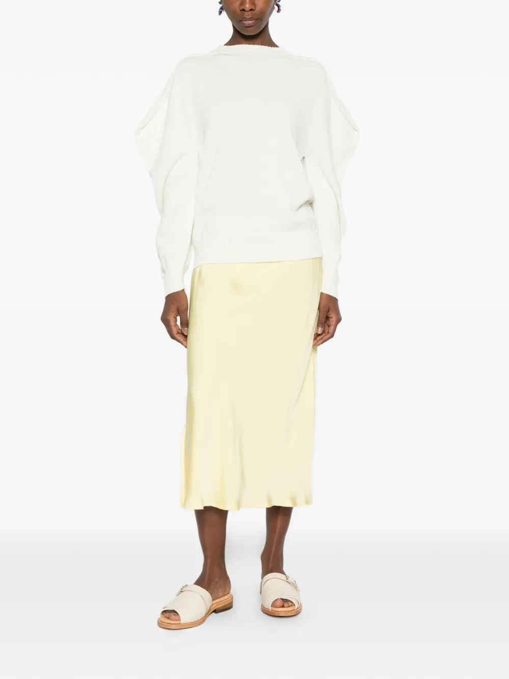  Jil Sander Elasticated-waist Midi Skirt - Yellow 