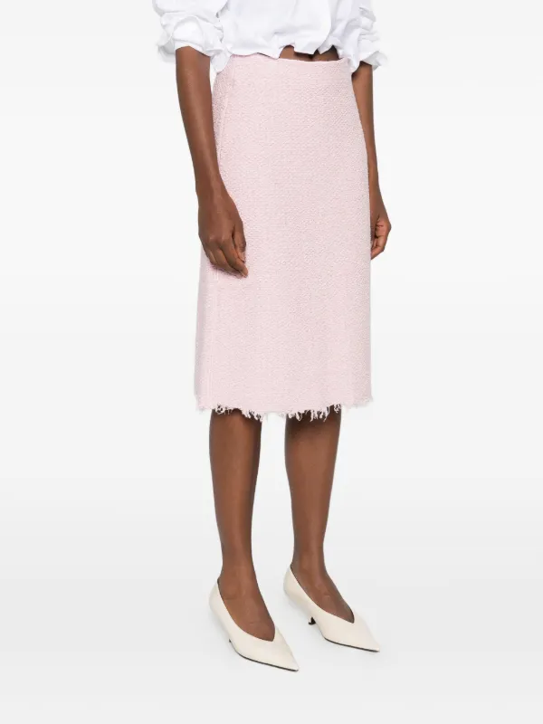 Jil Sander A-line Frayed Skirt | Pink | FARFETCH