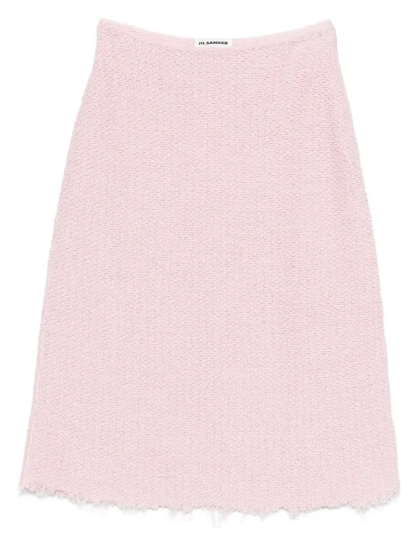 Jil Sander A-line Frayed Skirt | Pink | FARFETCH