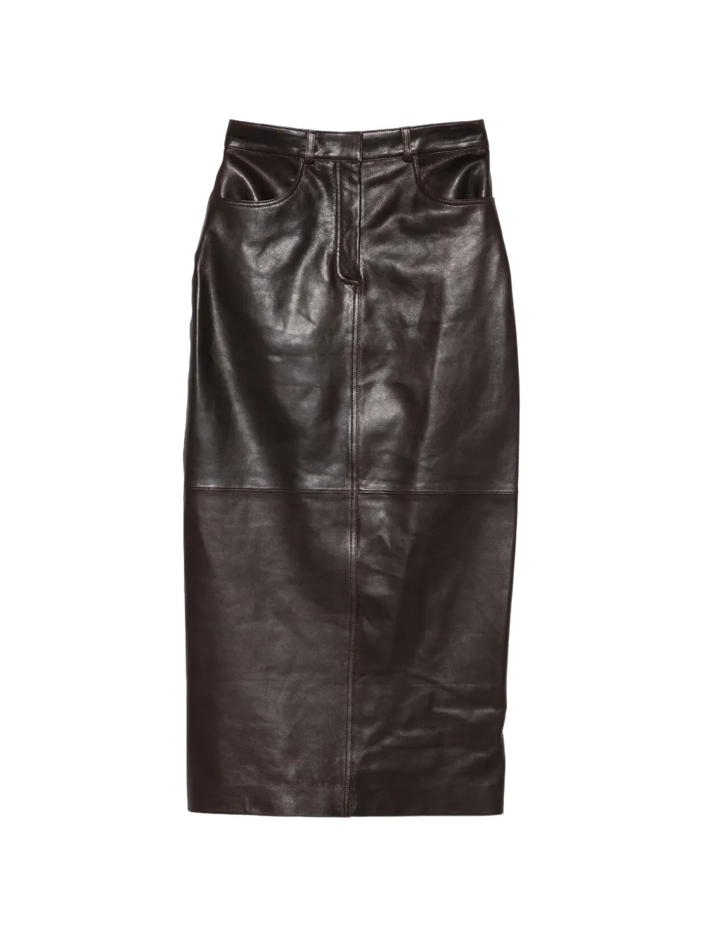 Nour Hammour Ghalia pocket pencil midi skirt - Marrone