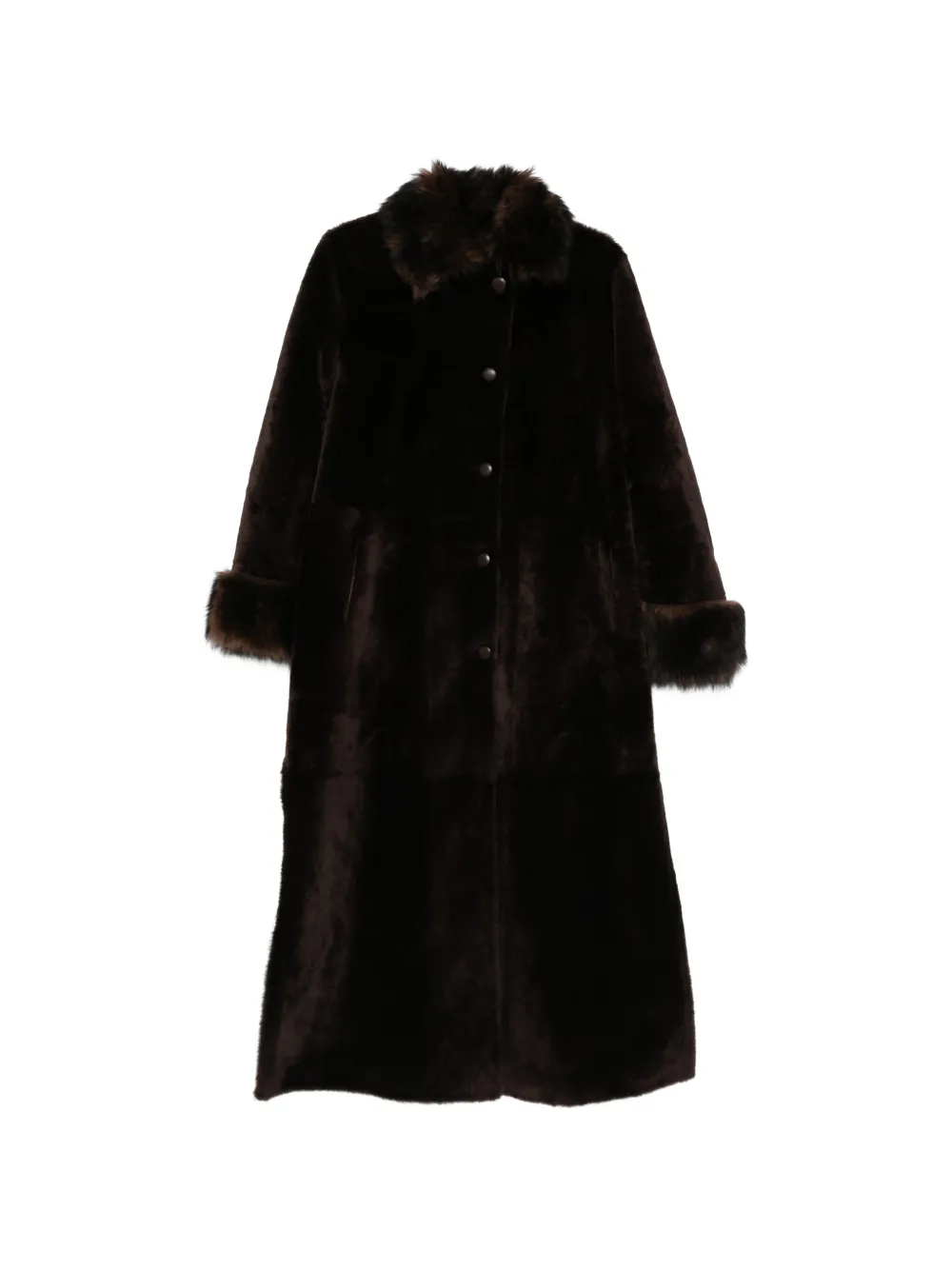 Nour Hammour Enya buttoned collared coat - Marrone