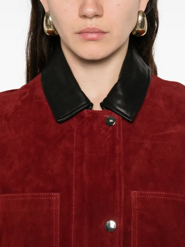 Nour Hammour Barn Suede Jacket | Red | FARFETCH