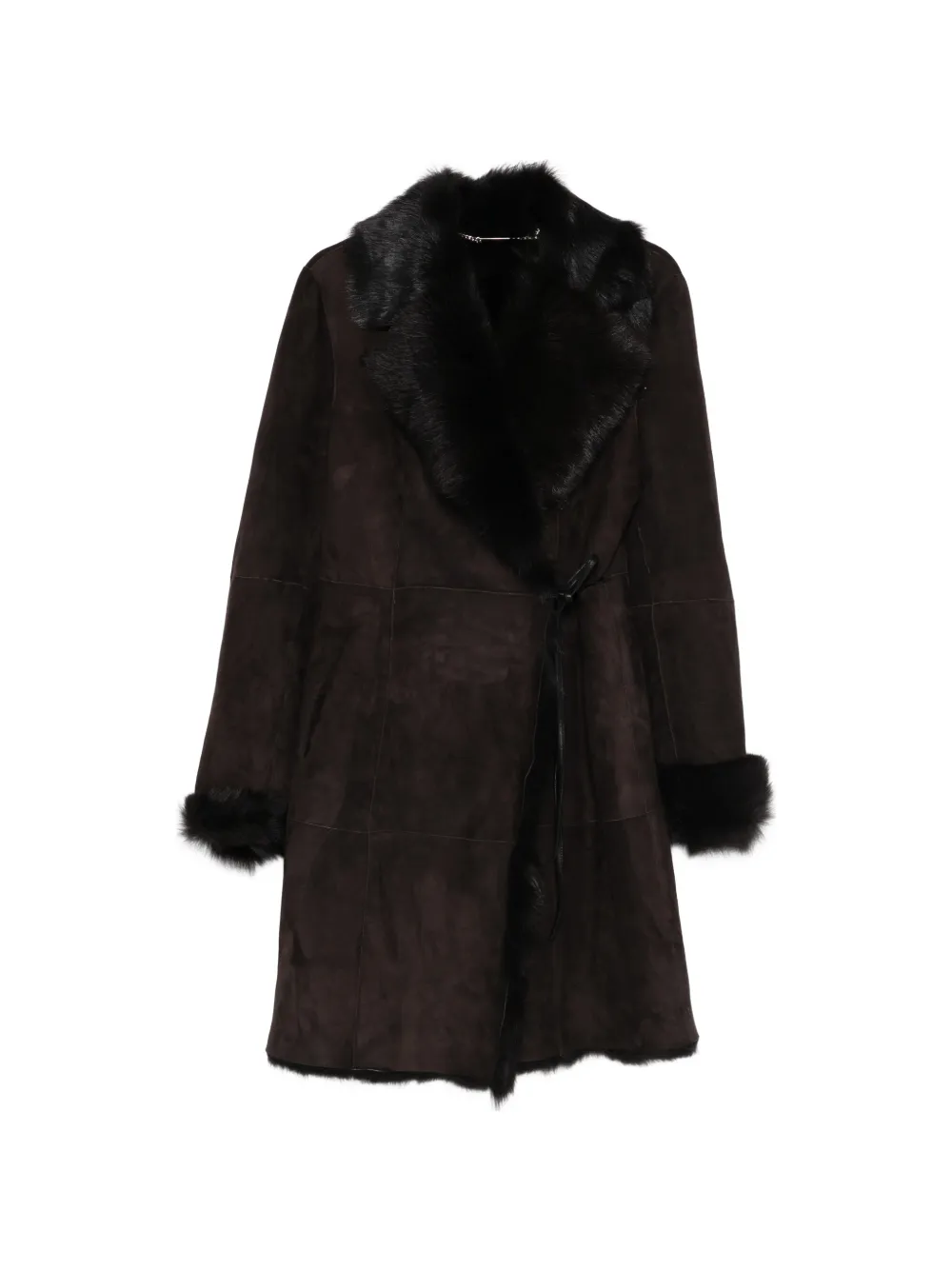 Nour Hammour Joni shearling coat - Marrone