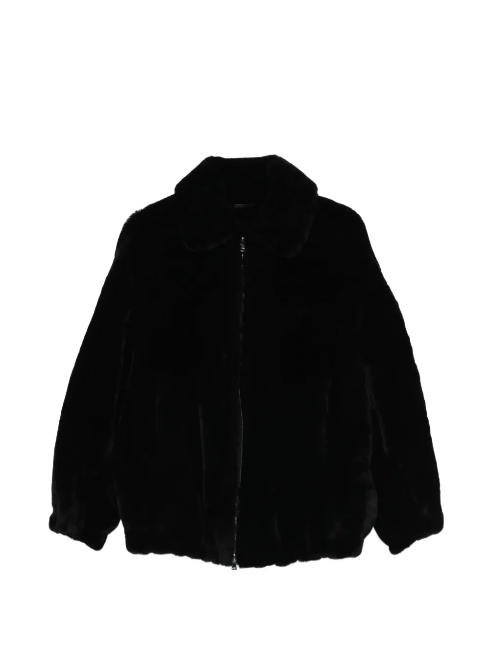 Nour Hammour Plush bomber jacket - Nero