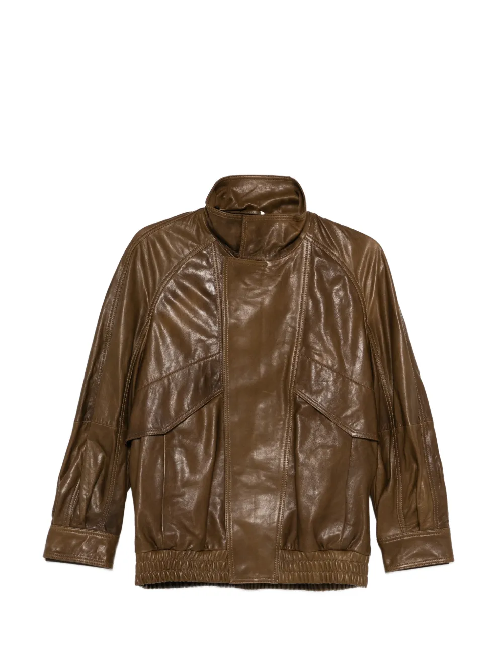 Nour Hammour Ariste leather jacket - Marrone