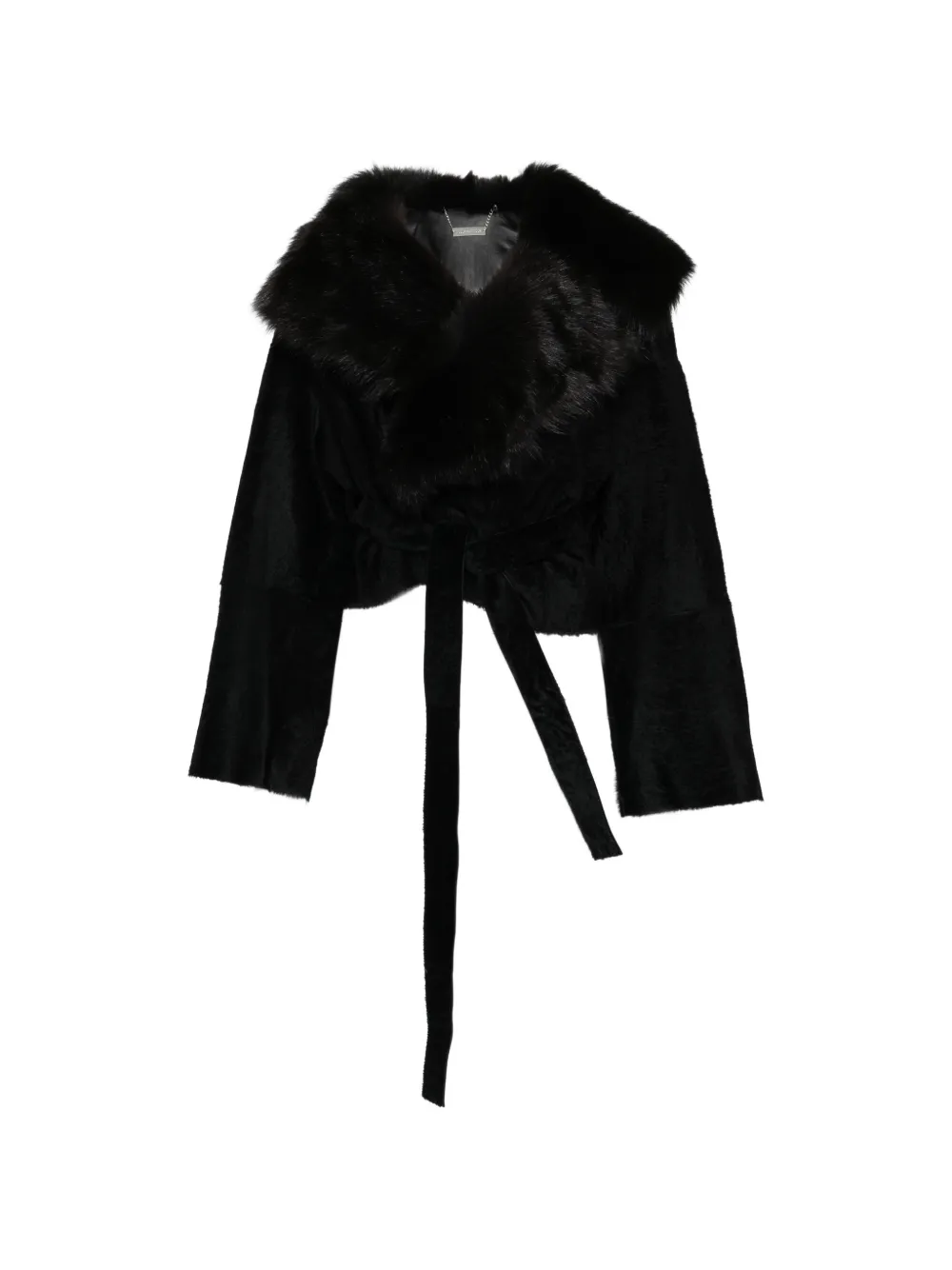 Nour Hammour Renata shearling jacket - Nero