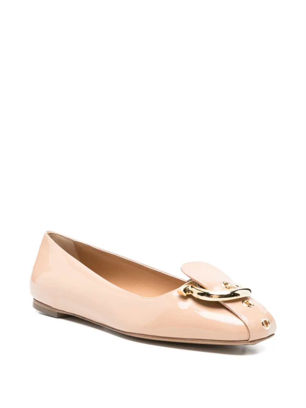 Ferragamo buckle-detail ballet flats Roze