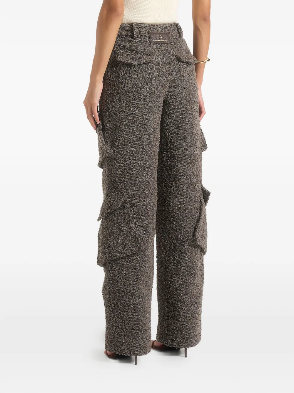 Manière De Voir Anne denim high-waist boucle cargo broek Bruin