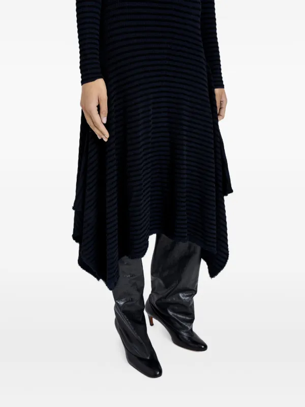 midi didi dress Didi striped knitted asymmetric midi dress in black - Proenza Schouler