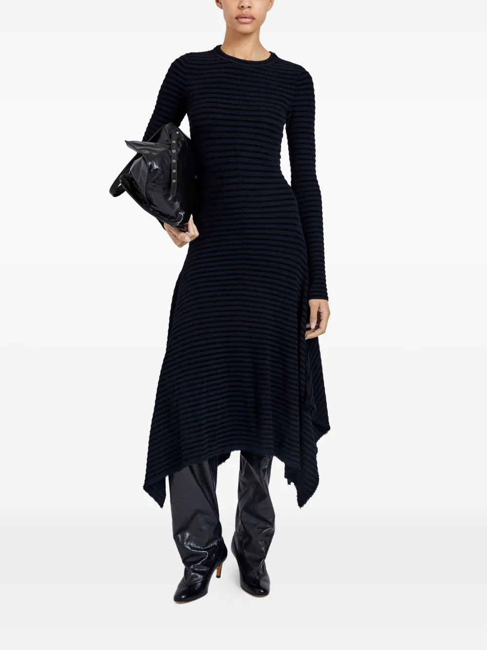 Proenza Schouler Didi gestreepte asymmetrische midi-jurk - Blauw